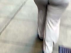 Big booty black milf in white pants vpl 1