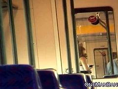 Public daring sex and flashing on a train