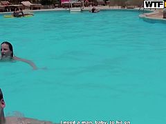 hot porn star relaxes in the swimming area