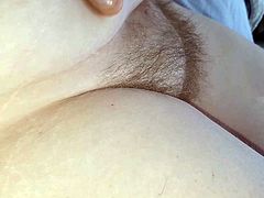 wedding ring on her nipple, big tits hairy pits on the bed