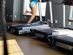 Sexy teen girl on treadmill