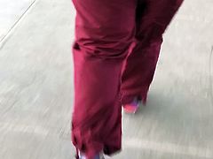 Ghetto big booty milf in maroon scrubs 2