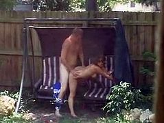 Girlfriend Caught Fucking With Friend in the Backyard