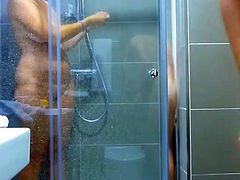 friends wife take a shower