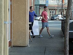 These hunky studs are chilling and enjoying some nice cold brews, but the urge to fuck suddenly overwhelms these amazing and muscular gay dudes. They head home to the bedroom and get naughty. Look at how he sucks cock.