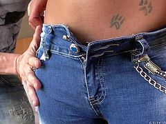 She has something special hidden inside her tight jeans. She undoes her fly and reveals a massive cock. I sucked her meaty dick and licked her perfect butthole. The shemale loved it and I could feel she was about to explode.