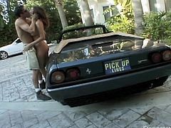 Nacho bought a new speed car and was really proud of it. But his girlfriend envied him and also wanted this car so, she decided to get it at any cost. Nacho always asked Tera for a public sex, but she always refused. Now she offered him this experiment in exchange of his car... Watch Tera sucking dick publicly. Enjoy impetuous sex action!
