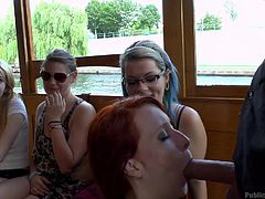 A tour by boat can be unforgettable, especially when there are on board so many sexy ladies. One of them, naughty Isabella, is completely naked and seems eager to taste dick. Watch her sucking cock with fervour and shamelessly riding it in public.