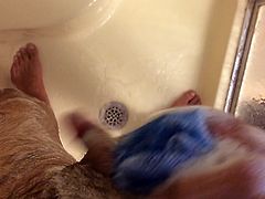 Cleaning and Jerking in Shower