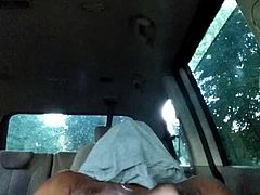 cumming in the car