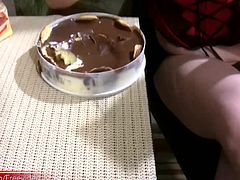 Here is a naughty shemale that really knows how to enjoy her sweet desserts. Julia Boeira is a black haired t-girl that has a sweet tooth for chocolate. She looks very lovely sitting at the table …
