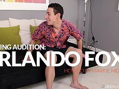 Don't miss amateur Orlando Fox's first audition. In his first audition itself, he satisfied experienced Markie More and both of them had fun. Markie More recorded the whole session with handy-cam and believe me, this is not just a casting audition and you can expect lot more.