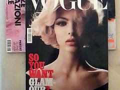 Cumshot over Italian Vogue cover