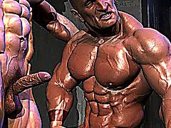 3D Muscled Gays Big Cock Fantasy!