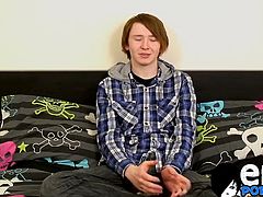 Emo twink Jack Halliwell stroking his cock on his emo bed