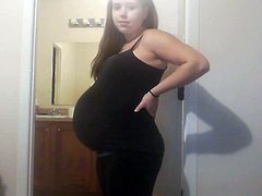 Pregnant Bella Grace with oil