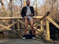 Black Dude Outdoor Cum Shooter