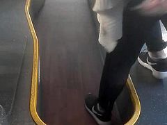 Teen ass in public bus