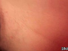 Sensual kitten is gaping tight pussy in close-up and coming