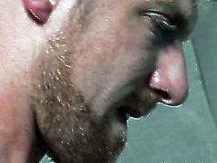 Throating hunk analfucked whilst jerking off