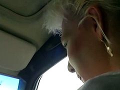 german Milf picked up for car sex