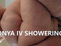 very chubby mature showers before cheating husband Sonya IV