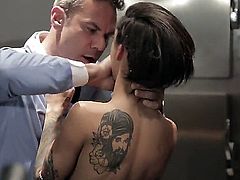 Working in the office is hard for Bonnie Rotten. That is why, to pass the time, she seduces one of her coworkers to give her an anal gangbang during office hours.