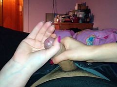 double handjob from wife and fat wife's girfriend