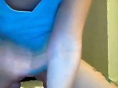 Horny blonde babe on webcam playing and toying her warm puss