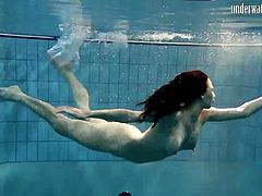 Teen loses her panties underwater
