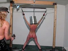 With a bucket on the head and with a bare back, Abigail Dupree feels wonderful and all such entertainments are just in her taste. Master James and his alpha-slave will open to you the doors in a world of exciting and mysterious BDSM pleasures. Join!