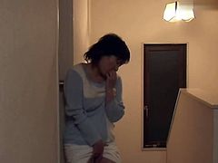 Japanese stepmom gets excited with the guy and masturbates