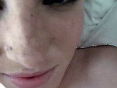 Ella Woods is a small tits blonde that likes lying on her back while she takes on a dick in her pussy. She watches right into the camera as it happens.