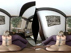 Tattooed slut Dee Williams bends over for a man's fat dong