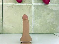 CD in Hotel Bathroom with Suction Dildo