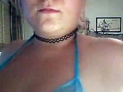 Young chubby girl shows her big boobs