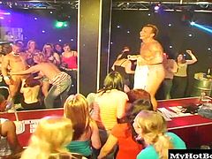 So once the ladies are all fired up from the male dancers and looking to get fucked we send out the female strippers to give them a taste of the bicurious lifestyle as well. The results are often XXX exciting