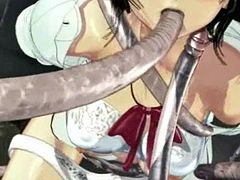 3D hentai cutie in tentacles gets fucked