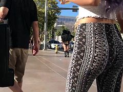 Booty is the best when candid spandex tight leggings
