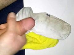 worn socks sniff and cum