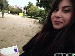 Teen Anya Krey ass fucked and fed with spunk in public park