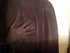 hijab niqab sissy cums while riding dildo