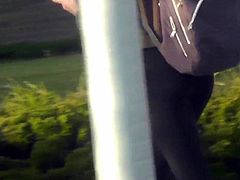 Two public ejaculations watching college spandex leggings