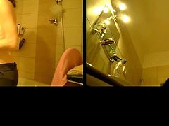 Guest, showering, hidden cam