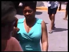 Candid Boobs: Thick Busty Black Women (Blue Tops) 2