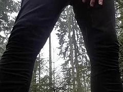 Wanking in the woods during a long jog