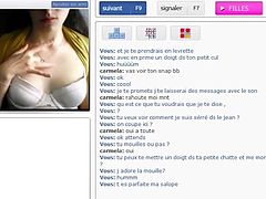 French girl with glasses plays with her boobs - part 2