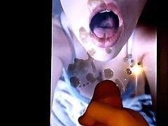 Mouth open cum tribute