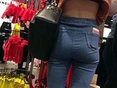 Fit Teen Bum in Clothes shop