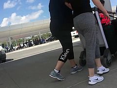 a moment of sexy jiggly ass in sporty grey pants
